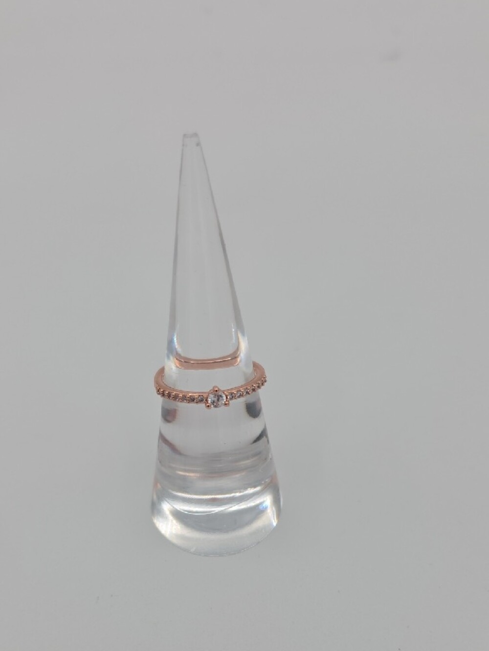 Stackable Rhodium and Rose Gold Crystal Accent Rings - Picture 3 of 6